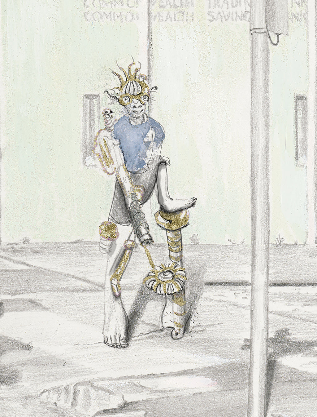 thongCrossing_and the jackHammer Worker Giclee Print