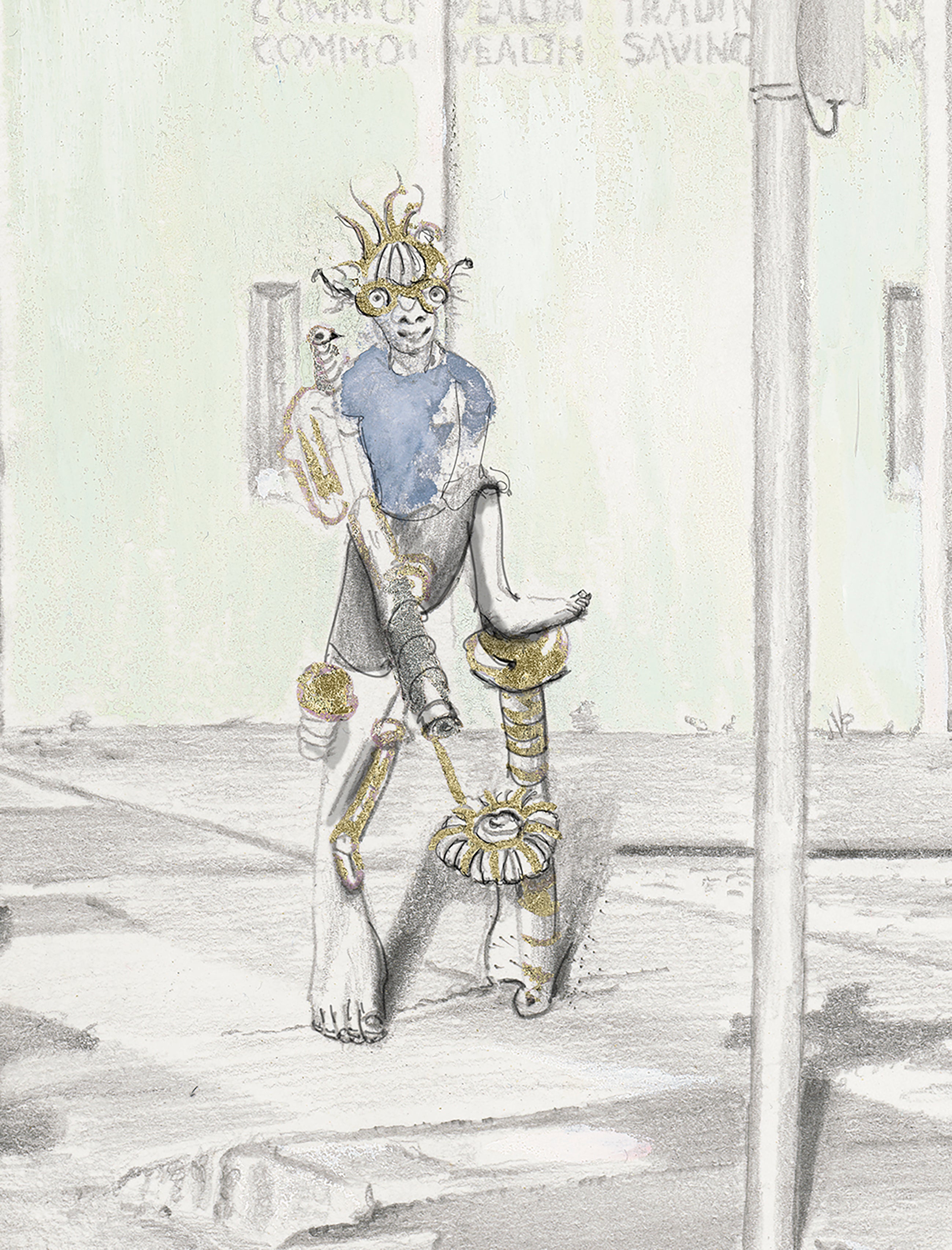 thongCrossing_and the jackHammer Worker Giclee Print