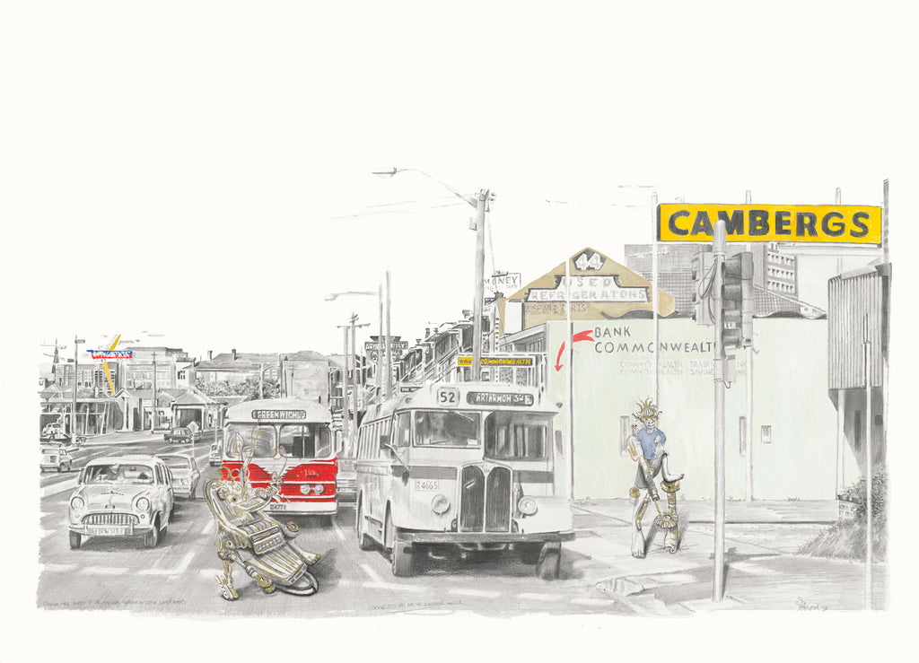 thongCrossing_and the jackHammer Worker Giclee Print