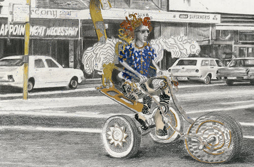 Brett Whiteley Riding his Chopper @ Top Ryde in the 60's Giclee Print
